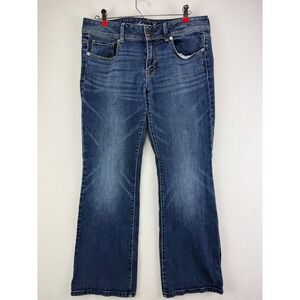 American Eagle Original Boot Jeans Womens 12 Short Stretch Medium Wash Denim